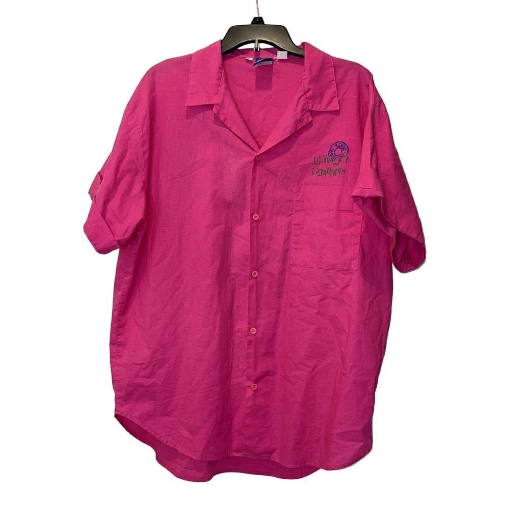 Ocean Pacific Vintage 1987 Mens Shirt Size Large Pink Surfer Heroic Manuvers